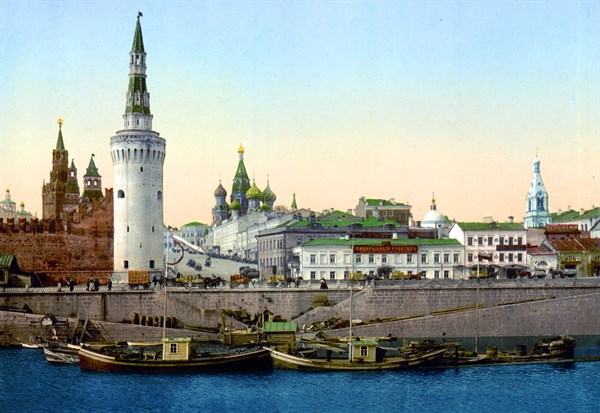 The Kremlin towards St Basil's cathedral and Red Square, Moscow