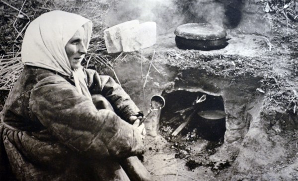 German army postcard showing Russian peasant woman, 1942