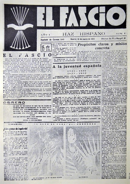 Spanish civil war: El Fascio Magazine, published by the Spanish falange party in the 1930's