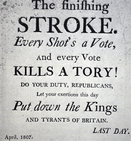Election poster of 1807 published in the USA