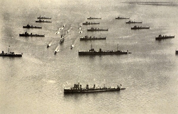 Italian naval exercises in formation 1930