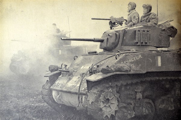 French army tanks at the liberation of Alsace 1944