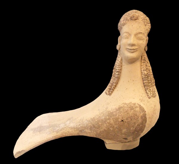 Terracotta Statuette of a Siren, Greek, Archaic period, circa 550-500 BC