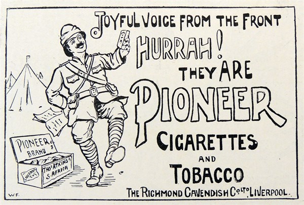 Advertisment for Pioneer Cigarettes
