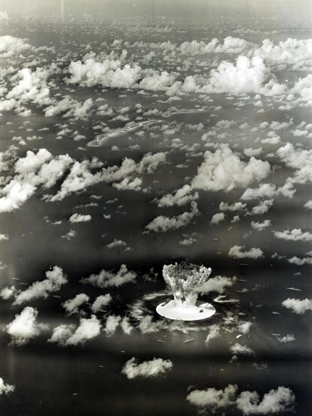 Mushroom cloud on Bikini Atoll