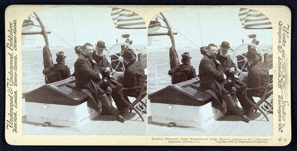 US President Theodore Roosevelt sailing 1904