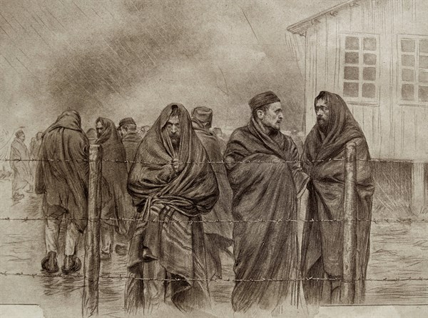 French prisoners of war in a German prisoner of war camp