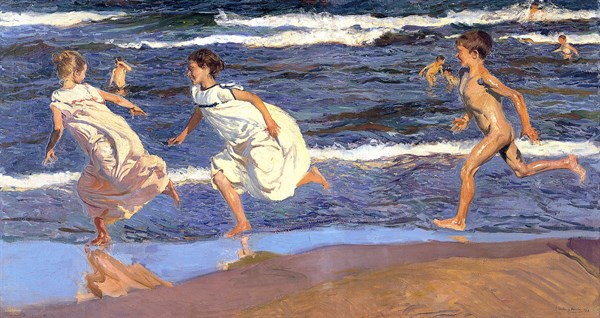 Joaquín Sorolla 'Running Along the Beach', 1908, oil on canvas