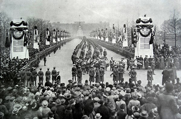 Victory parade 22nd March 1919 London to celebrate the end of WWI