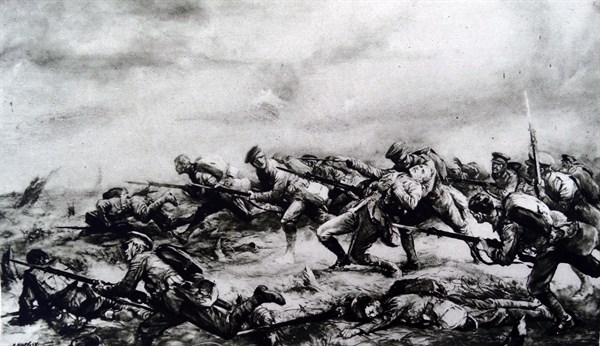 Colonel Birchall leads Canadian troops at the Battle of Ypres 1915
