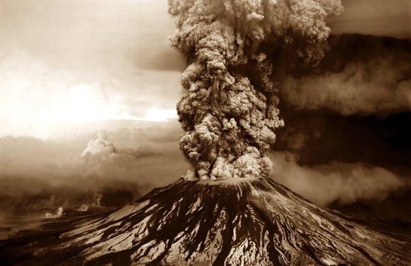 Mount St Helen's volcanic eruption