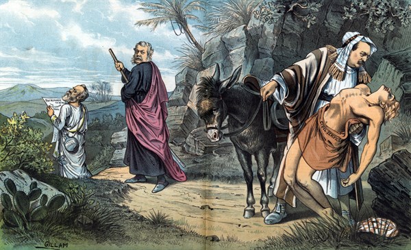 Rutherford B. Hayes, Chester A. Arthur, and Grover Cleveland as pilgrims