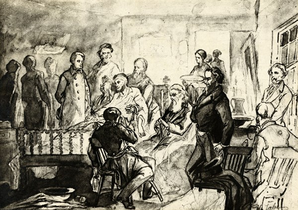 Death bed of President Abraham Lincoln