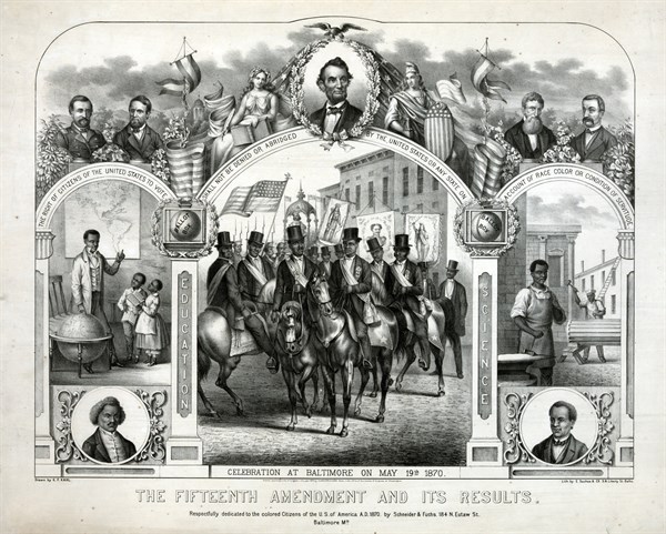 Print commemorating the Fifteenth Amendment