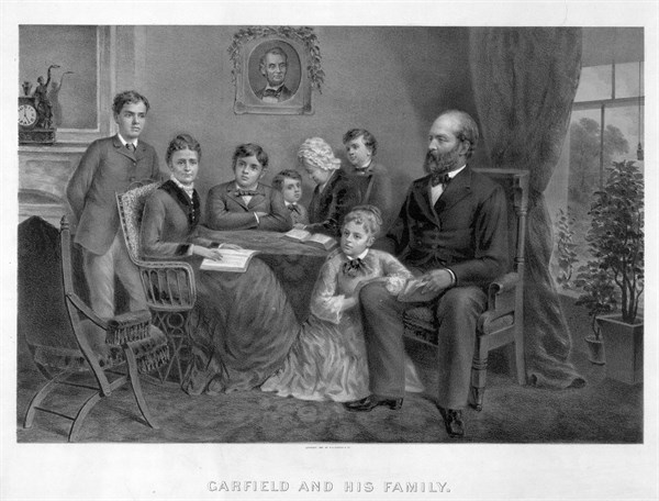 President James Garfield with his family