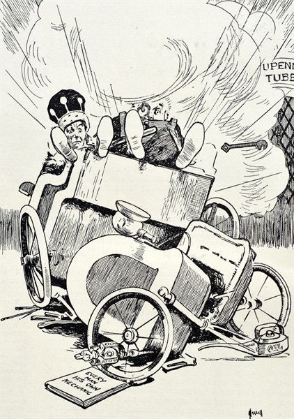 Cartoon depicting the Most Amusing Scene in the Pantomime at Drury Lane