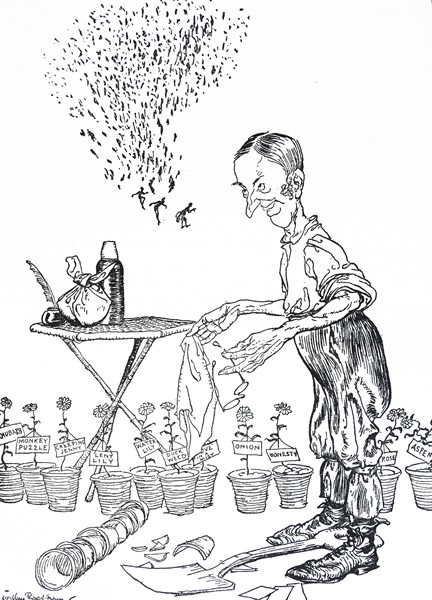Poor people receive hand-outs of charity