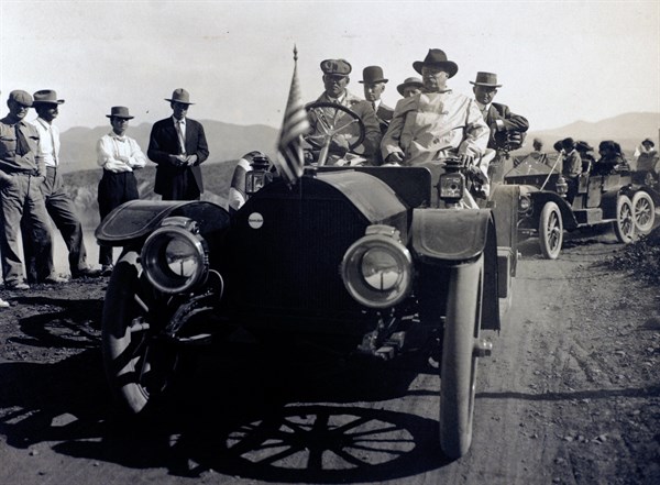 President Theodore Roosevelt visiting Roosevelt.