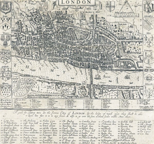 London Map 1593 by john Norden