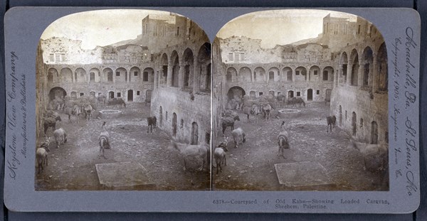 Stereograph of a Courtyard of old Kahn