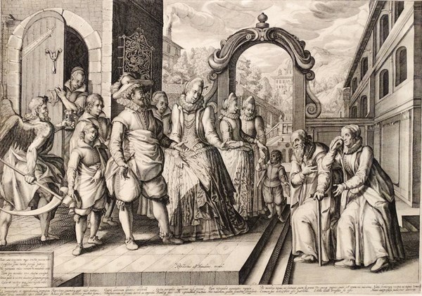 Engraving titled 'Unequal Love'