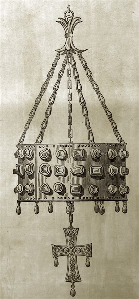 Ancient Gold Crown and Cross found in Spain.