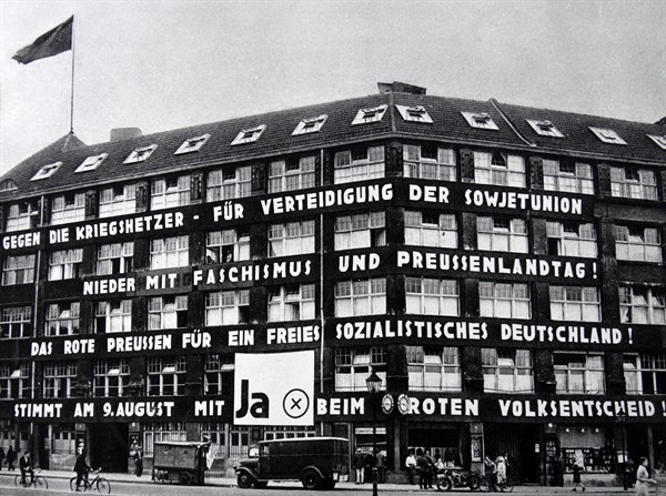 Communist slogans on a building in Germany