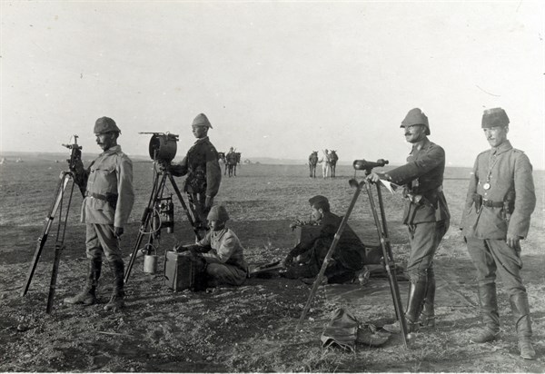 Photograph of the Turkish army heliograph at Huj