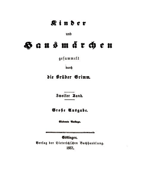 19th Century Edition of the Grimm Brothers folk tales