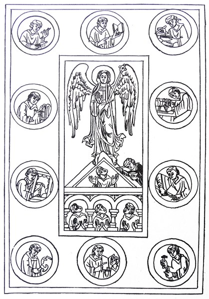 Front piece from a manuscript of St Ambrose