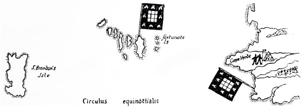 The mysterious Isle of St. Brandon in Martin Behaim's Map