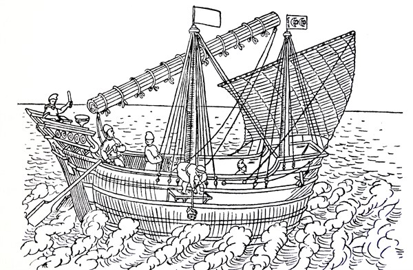 A ship of Java and the China Seas in the 16th century.
