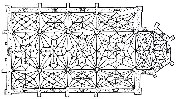 Vaulting pattern similar to that used by Spanish architect Rodrigo Gil de Hontañón