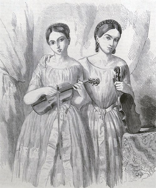virginia and catherine Ferni, Italian Violinisists 1860