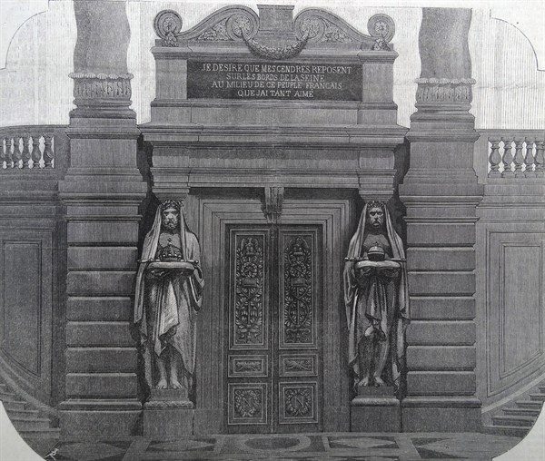 Illustration depicting the tomb of Napoléon Bonaparte within the Invalides