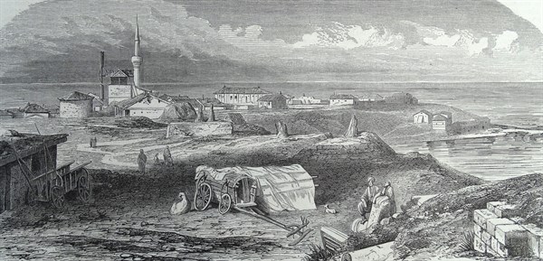 Illustration depicting a view of Danube