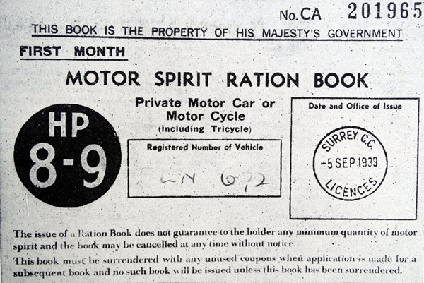 Copy of Motor Spirit Ration Book