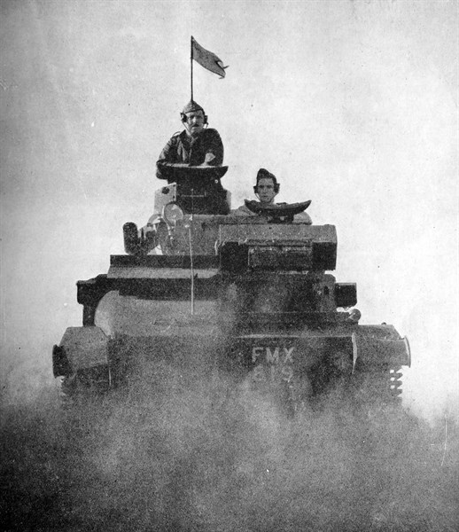 Photograph of a tank being used during World War Two