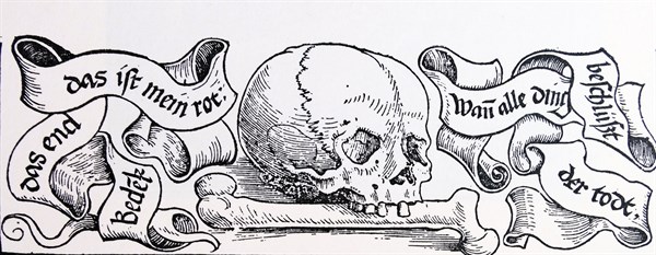 Venal Love' woodcut depicting death, by Urs Graf, ca.1511