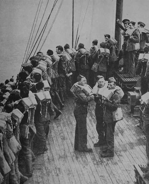Photograph of British Soldiers crossing the Channel