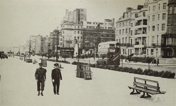 Photograph depicting the fortifications made to the coastal areas of Britain