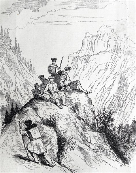 Facsimile of a drawing pen, executed by M. Topffer at Grimsel in 1841.