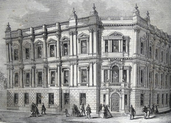 Engraving depicting the Offices of the Metropolitan Board of Works in Spring Gardens