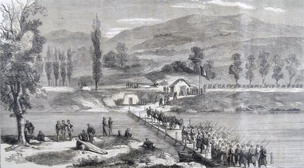 Engraving depicting the war in the Naples