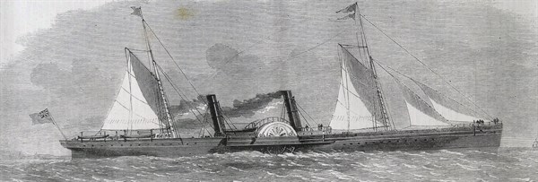 Engraving depicting the Steam-ship 'Giraffe'