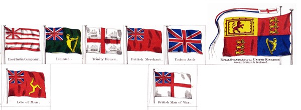 British national and colonial flags 1914