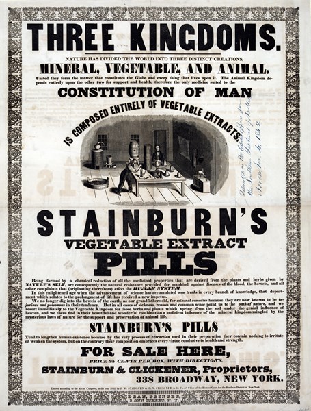 Advert for Stainburn's Vegetable Extract Pills