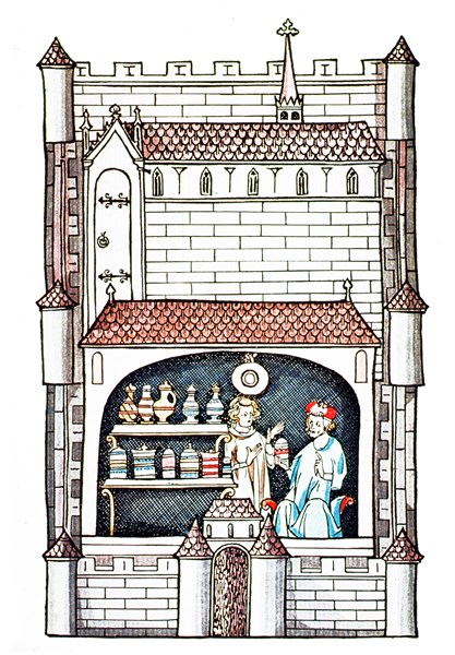 Woodcut of a Pharmacist