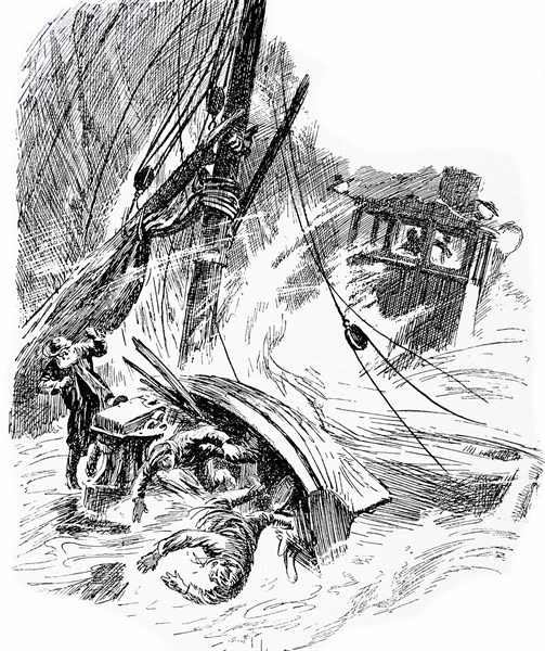 sailors at sea during a terrific storm