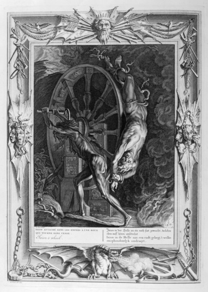 Ixion was expelled from Olympus and blasted with a thunderbolt